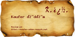 Kaufer Ádám névjegykártya