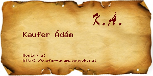 Kaufer Ádám névjegykártya