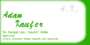 adam kaufer business card