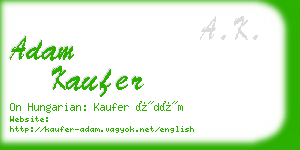 adam kaufer business card